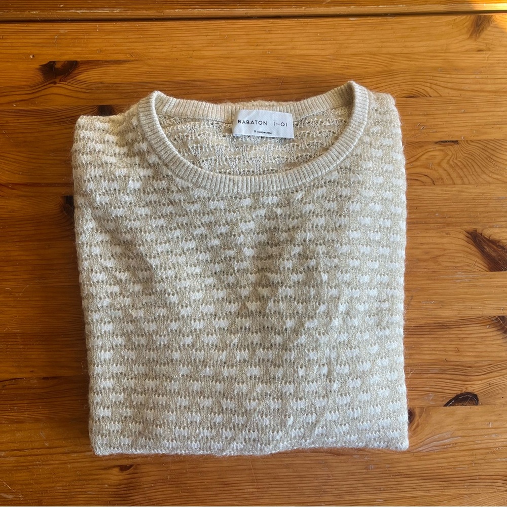 Aritzia | Babaton 1-01 Balboa Sweater Mohair Wool Blend Metallic Knit Oversized